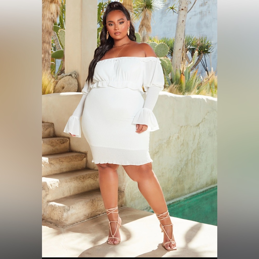 white fashion nova dress